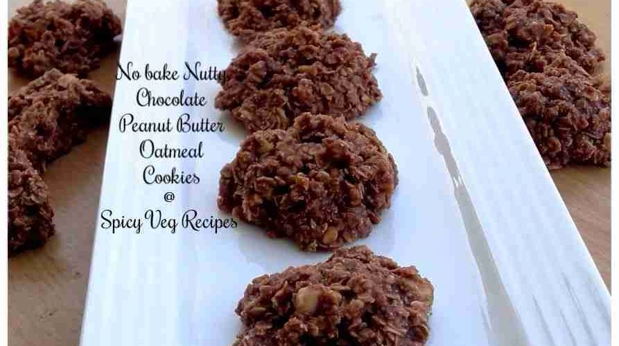 No-Bake Nutty chocolate peanut butter oatmeal Cookies | Nutty chocolate, peanut butter & oatmeal Cookies